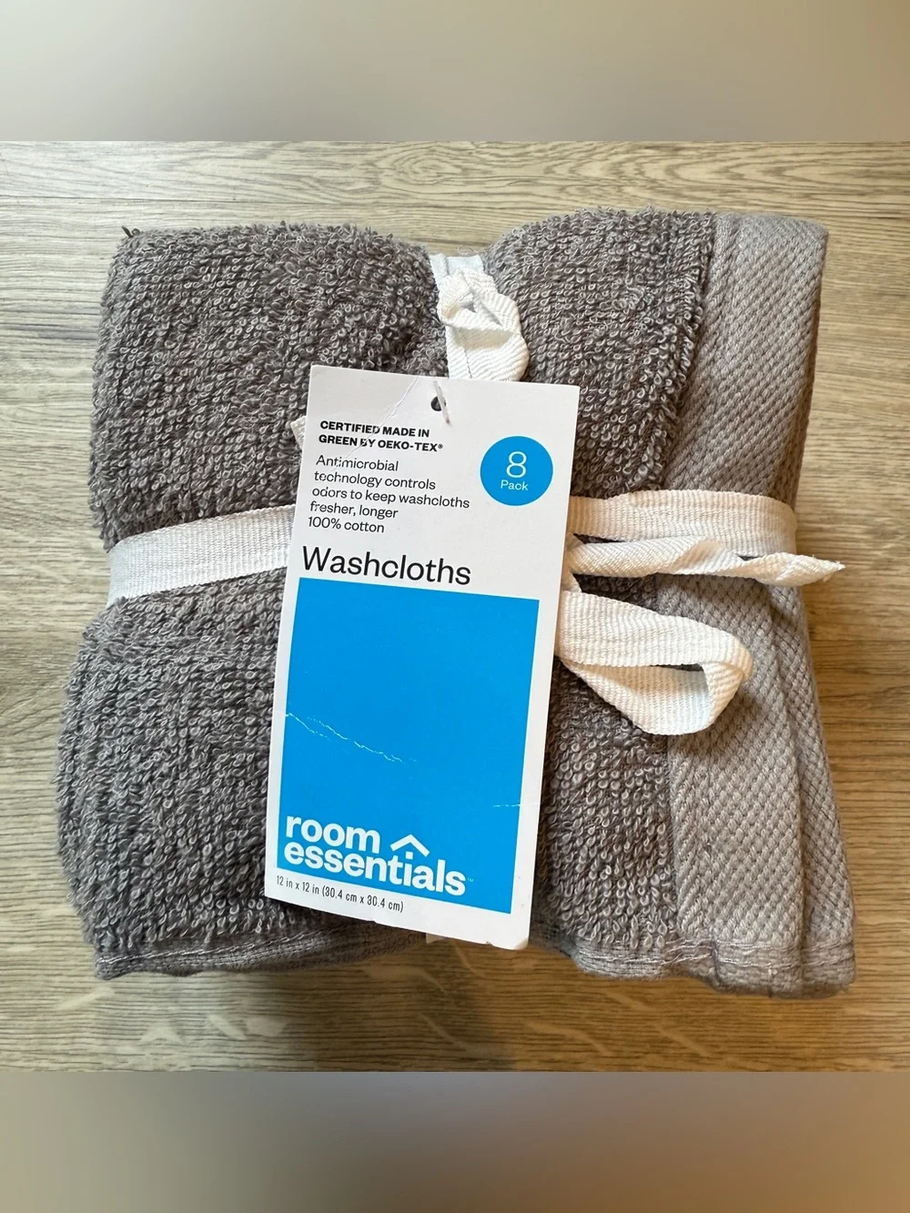 100% Cotton Washcloths Gray Room Essentials Green OEKO-TEX
